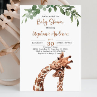 Giraffe Baby Shower Invitation