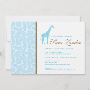 Giraffe Baby Shower Invitation - Boy