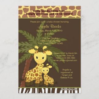 Giraffe Baby Shower Invitation Safari Jungle Mummy