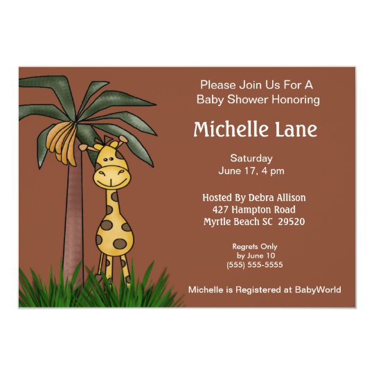 Giraffe Baby Shower Invitations