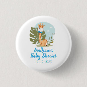 Giraffe Baby Shower Napkin (Boy Safari Animal) 3 Cm Round Badge