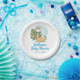 Giraffe Baby Shower Napkin (Boy Safari Animal) Paper Plate