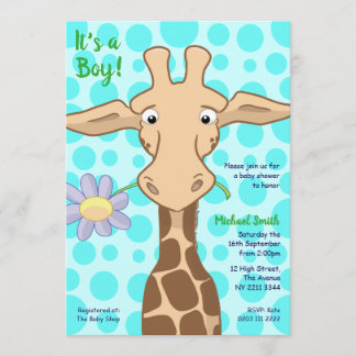 Giraffe Baby Shower Party Invitation
