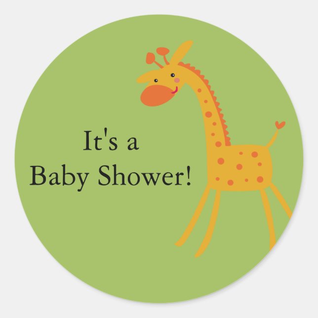 Giraffe Baby Shower Sticker (Front)