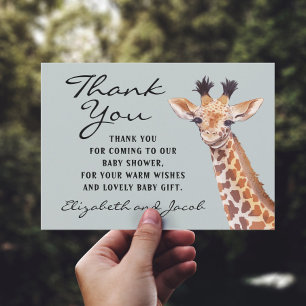 Giraffe Baby Shower Thank You  Card