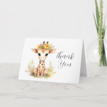 Giraffe Baby Shower Thank You Card