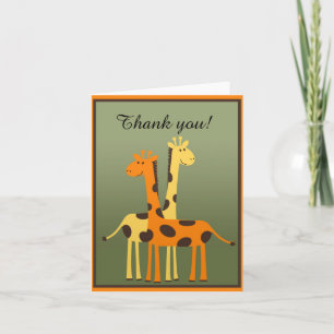 Giraffe Baby Shower Thank You Note Card