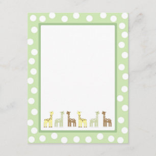 Giraffe baby shower thank you notes