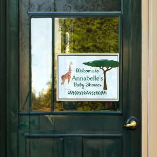 Giraffe Baby Shower Welcome Sign