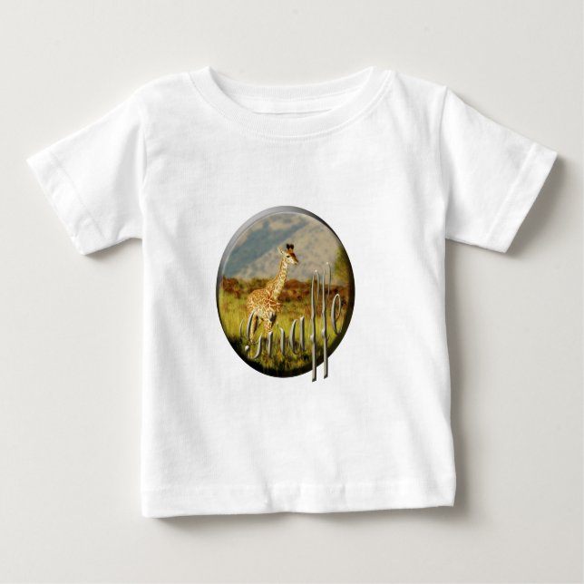 Giraffe baby wildlife safari children's t-shirts (Front)