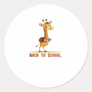 Giraffe Back To School Classic T-Shirt Classic Round Sticker