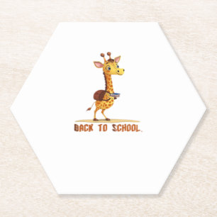 Giraffe Back To School Classic T-Shirt Paper Coaster