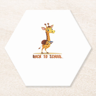 Giraffe Back To School Classic T-Shirt Paper Coaster