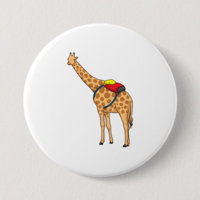 Giraffe Backpack 7.5 Cm Round Badge (Front)