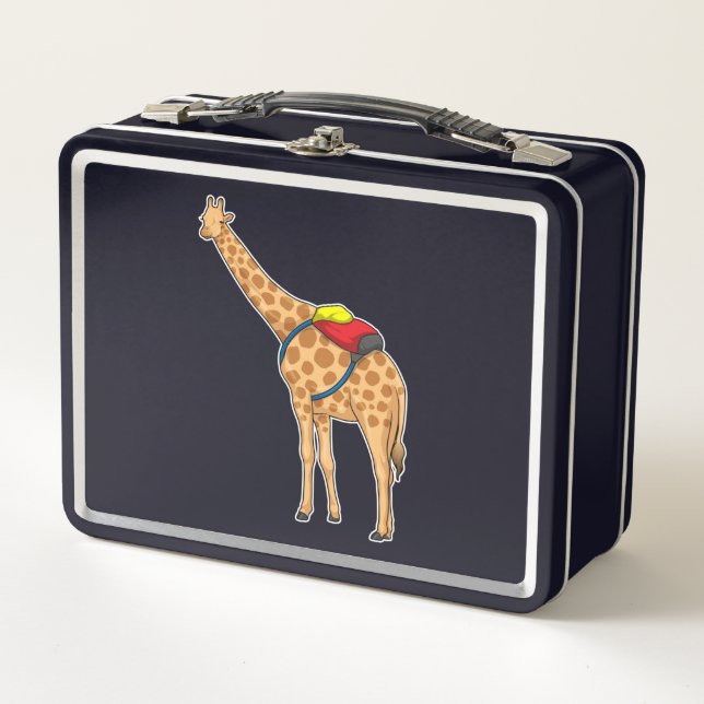 Giraffe Backpack Metal Lunch Box (Front)