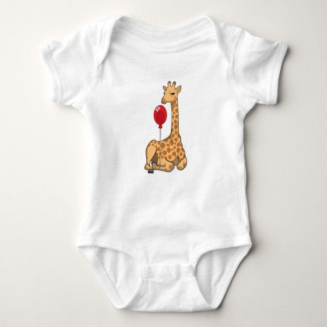 Giraffe Balloon Baby Bodysuit (Front)