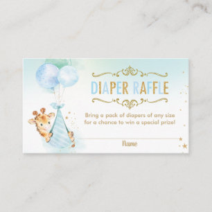 Giraffe Balloons Baby Shower Diaper Raffle Ticket Enclosure Card