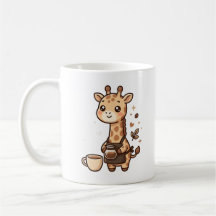 Giraffe Barista Coffee Mug Cute Kawaii