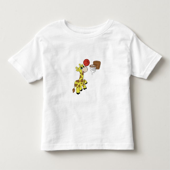 Giraffe Basketball Toddler T-Shirt (Front)