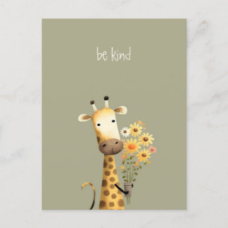 Giraffe - Be Kind Postcard