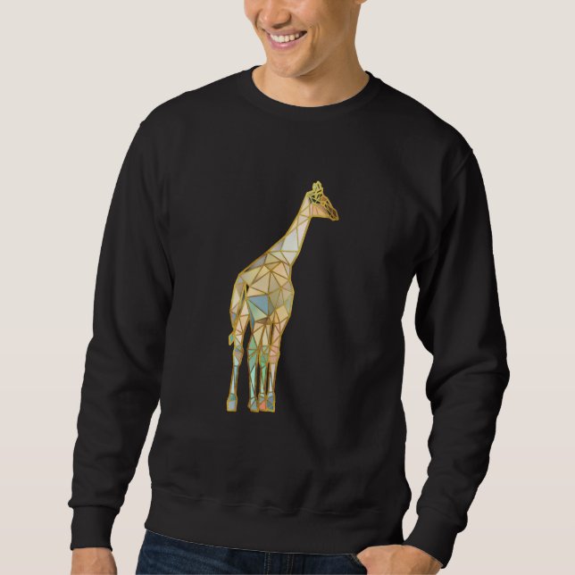 Giraffe Behind Geometric Lines Sweatshirt (Front)