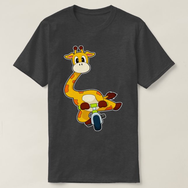 Giraffe Bicycle T-Shirt (Design Front)