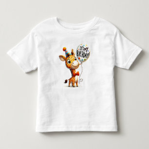 Giraffe Birthday Celebration Toddler T-Shirt