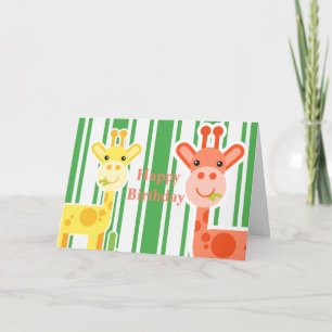Giraffe Birthday Greeting Card
