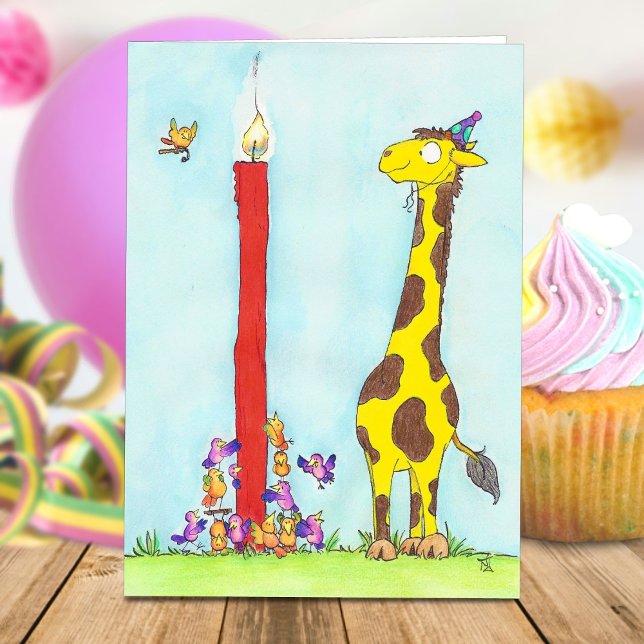 GIRAFFE BIRTHDAY greeting card by Nicole Janes (Creator Uploaded)