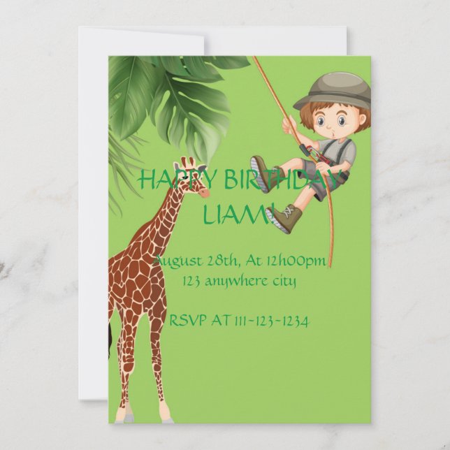 GIRAFFE BIRTHDAY INVITATION (Front)