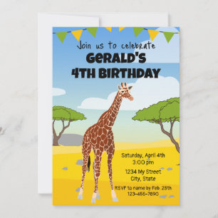 Giraffe Birthday Invitation