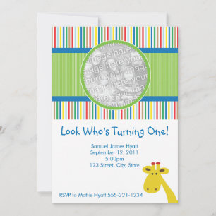 Giraffe Birthday Invitation and Announcement