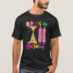 Giraffe Birthday It's My 11th Birthday Girls Giraf T-Shirt
