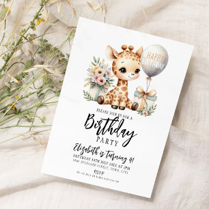 Giraffe Birthday Party Invitation