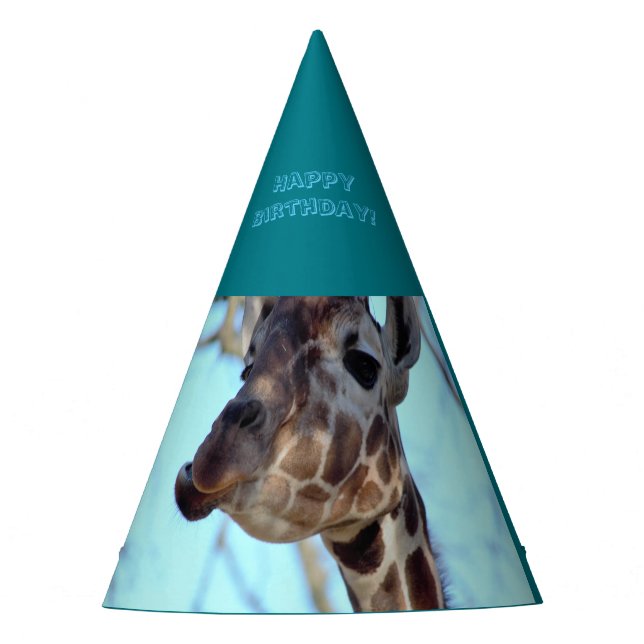 Giraffe Birthday Party Party Hat (Front)