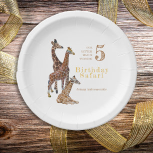 Giraffe Birthday Safari  Paper Plate