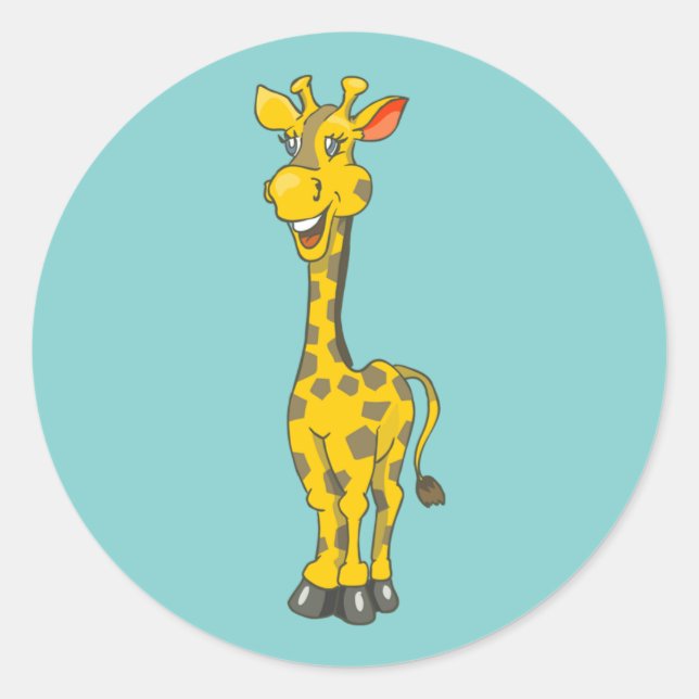 Giraffe Birthday Sticker (Front)