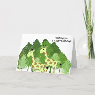 Giraffe Birthday Wishes Card