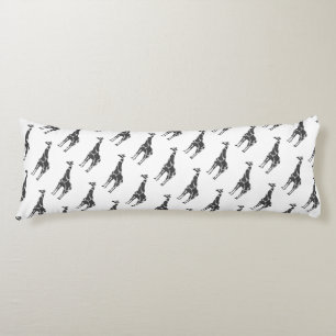 Giraffe Black and Grey Silhoutte Body Cushion