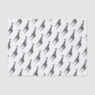 Giraffe Black and Grey Silhoutte Tissue Paper