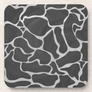 Giraffe Black and Light Grey Print Coaster