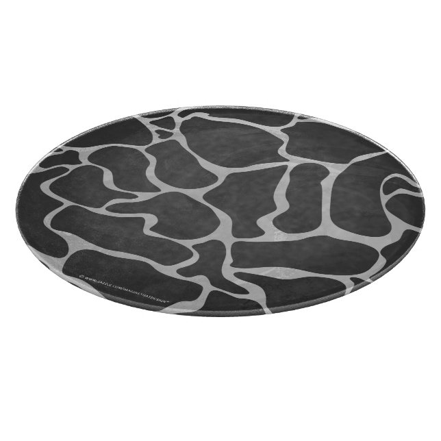 Giraffe Black and Light Grey Print Cutting Board (Corner)
