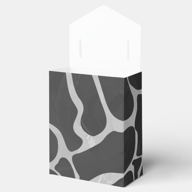 Giraffe Black and Light Grey Print Favour Box (Opened)