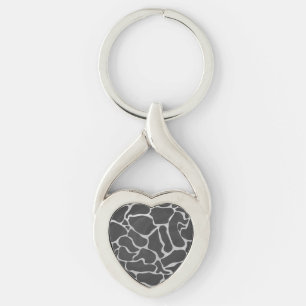 Giraffe Black and Light Grey Print Key Ring