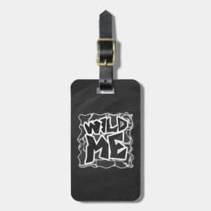 Giraffe Black and Light Grey Print Luggage Tag
