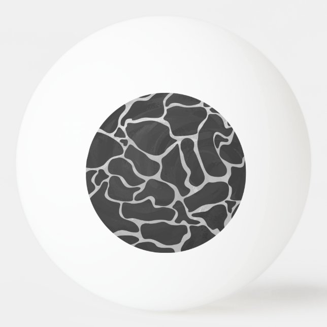 Giraffe Black and Light Grey Print Ping Pong Ball (Front)
