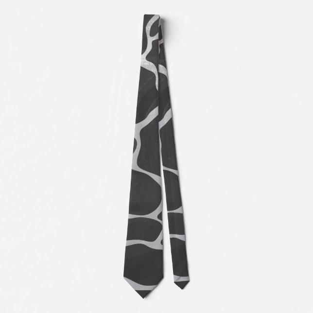 Giraffe Black and Light Grey Print Tie (Front)