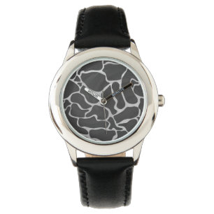 Giraffe Black and Light Grey Print Watch