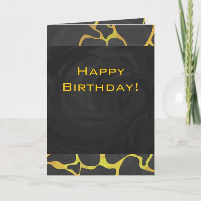 Giraffe Black and Yellow Print Card (Front)