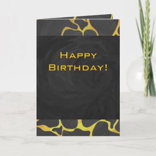 Giraffe Black and Yellow Print Card